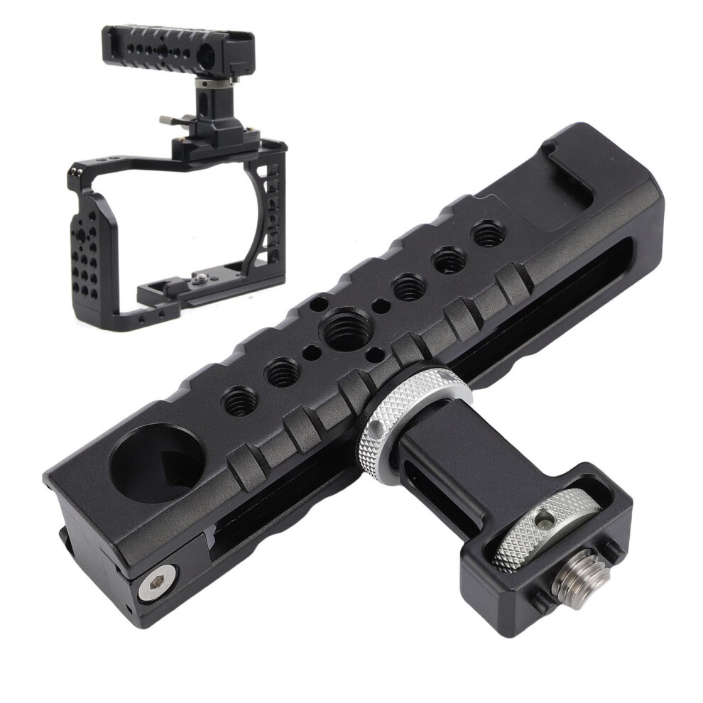 Camera Cage Handle With 1/4 Inch Screw Hole And 3/8 Inch Locating Screw Cold Shoe Mount Aluminum Alloy Monitor Mount 9382693447500