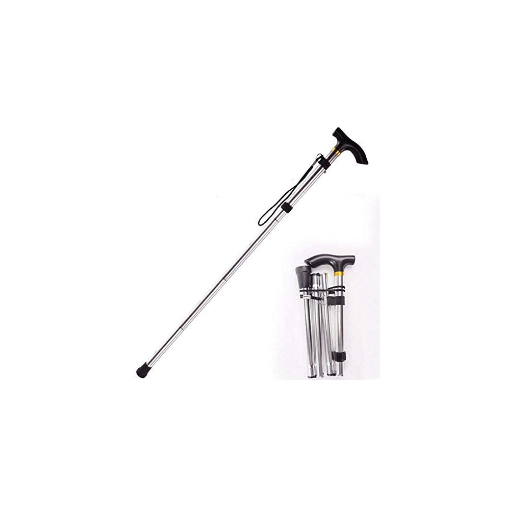 Folding Walking Cane Adjustable Height Lightweight Aluminum with Ergonomic THandle for Seniors