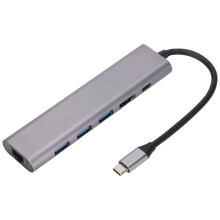 Multiport Hub For Gaming Console With Usb 3.0 Connectivity Hub And 100W Power Delivery Charging, Includes Gigabit Ethernet Connectivity Card Reading A