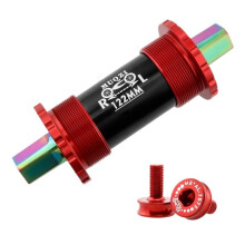 Bottom Bracket Bearing 68mm 103 107 110 113 119 122mm Square Titanium Axle for Road Mountain Bikes - Red