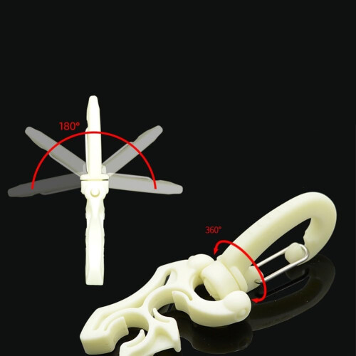 Diving Hose Clips 3Pack, Glow In The Dark With Snap Hooks, For Secure Octopus Storage 2