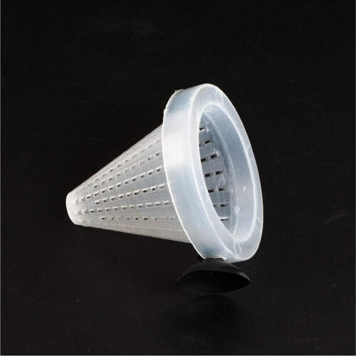 Automatic Fish Feeder Cone Shape Aquarium Worm Dispenser with Secure Suction Cup 7cm White 2
