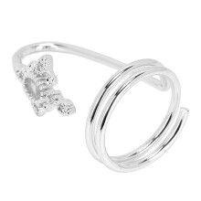 Damen Fingernagelring, elektrisch plattiert, aus Kupfer, Weißgold, 2,8x1,5 cm