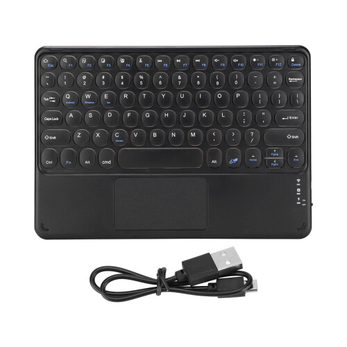 Teclado Bluetooth sem fio com touchpad, portátil, fino e recarregável, de 10 polegadas, com touchpad multitoque integrado para iPad e Android.