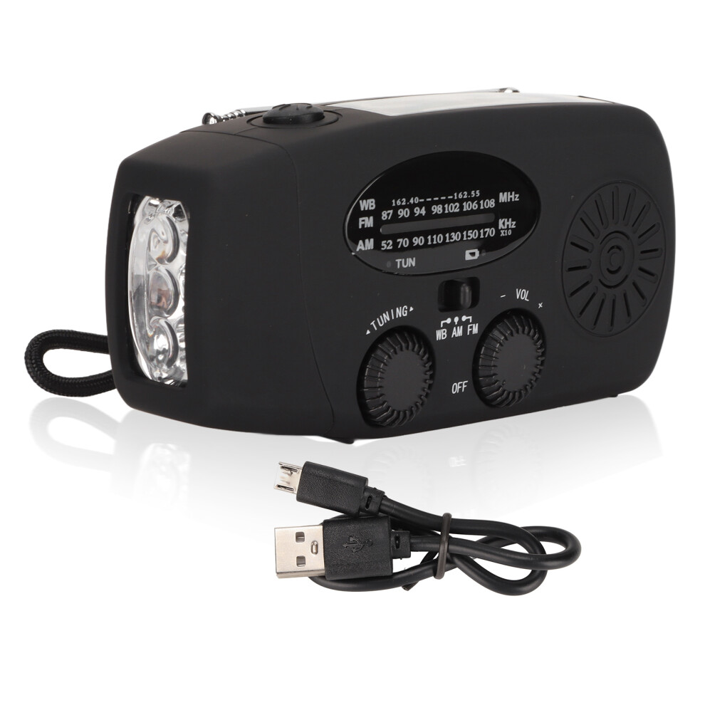 Emergency Weather Radio Self Powered Hand Crank Solar Powered AM FM WB Radios LED Flashlight Power Bank SOS Alarm Compact Survival Radio For Storm