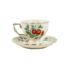 Franse Retro Theepot Koffiekop Set Gouden Rand Kop Schotel Bloem Grote Theekop Engels Afternoon Tea Cup B