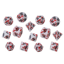 14 Pieces Blood Splatter Dice Polyhedral 7-Die Dice Set for RPG DND Role Playing Dice Games