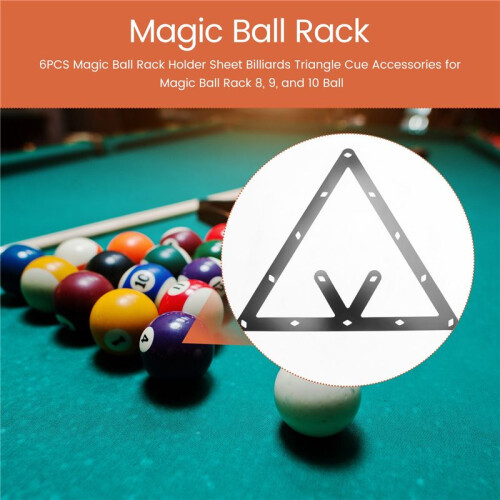 6PCS Magic  Rack Holder Sheet Billiards Triangle Cue Accessories for Magic  Rack 8, 9, and 10 1