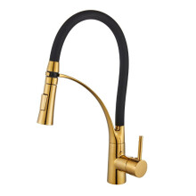 SpringLoaded Kitchen Faucet, Hot and Cold Water, 1Handle, 360 Degree Swivel, DJ Gold Finish
