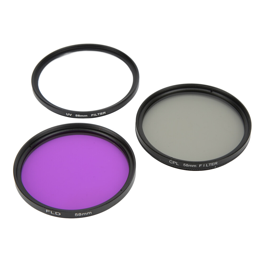 3Pcs Multi Coated Lens Filter Kit 58Mm Uv Cpl Fld Digital Camera Accessories 5031376553550