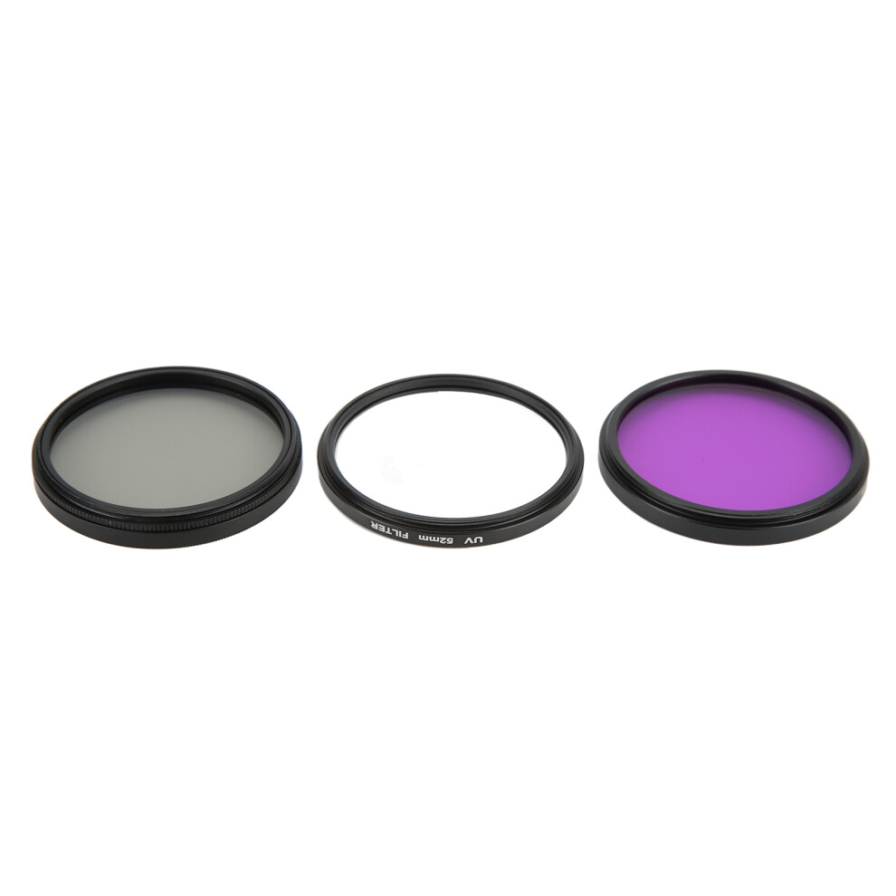 3Pcs Multi Coated Lens Filter Kit 52Mm Uv Cpl Fld For Digital Cameras 4111376553680