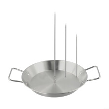 Stainless Steel Vertical BBQ Skewer with Triple Spike Design for Chicken and Shawarma Cooking