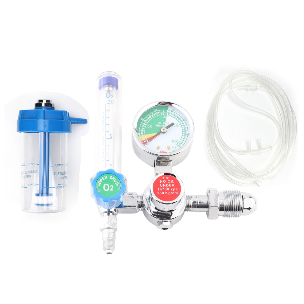 Buoy Type Oxygen Inhalator Pressure Gauge Medical Grade Reducing Valve Regulator Adjustable Flow Meter High Sensitivity Gas Filter Wetting Filtration