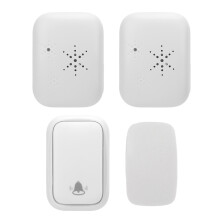 Campainha potente com 38 tons e 4 níveis de volume, à prova d'água, para uso externo, sem fio, com receptor de tomada e alertas de LED.