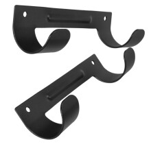 2pcs Ironing Board Wall Mount Holder Heavy Duty Double Hook Storage Rack for Home and Hotel