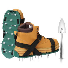 Lawn Aerator Shoes, HeavyDuty Spike Design, HookandLoop Straps, Stainless Shovel Included, For Men and Women, Green