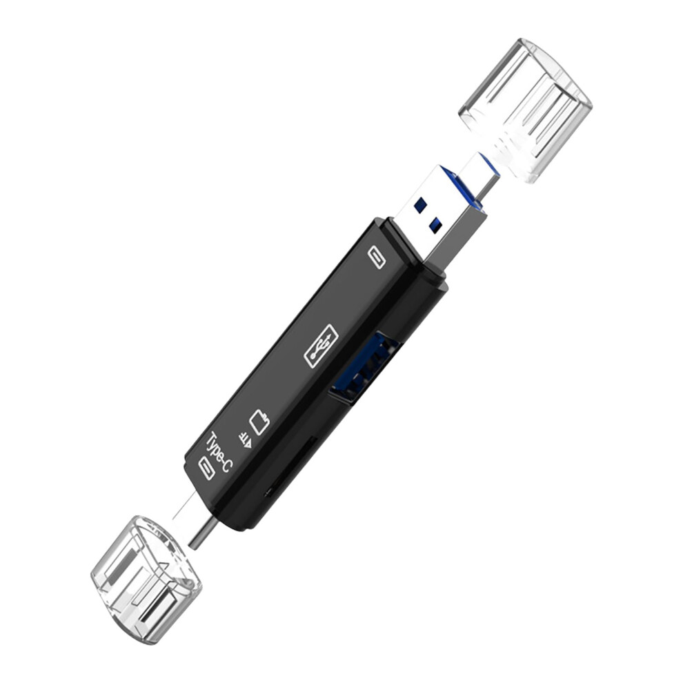 5 In 1 Usb C And Usb 3.0 Card Reader Adapter Speed Data Transfer For Laptop And Smartphone Black 9347817676198