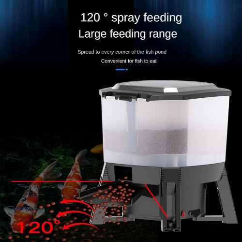 Solar Fish Feeder 6L Large Capacity Solar Powered Automatic Pond Feeder with Waterproof Design 2