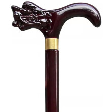Wooden Walking Cane with HandCarved Dragon Head, Adjustable Height 8092cm, Ergonomic Grip