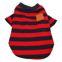 Hundez striped Pullover-T-Shirt für Hunde XL Rot Blau Weiche atmungsaktive Kleidung