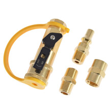 RV Propane Quick Connect Kit with Builtin Gas Shutoff for Grill and Trailer Outdoor Cooking