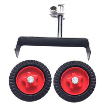 Heavy Duty Lawn Mower Support Stand with Flexible Rotation Garden Trolley Wheels Durable Iron Frame