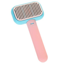 Pente para pelos de cães e gatos, escova removedora de pelos mortos com rotação de 360 e botão de autolimpeza, função de massagem suave,