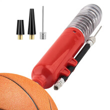 Small Hand Pump for Soccer Balls, Basketballs, Volleyballs - Compact Manual Air Pump, User-Friendly Design, Red Color
