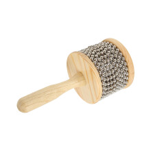 Holz-Cabasa mit Stahlkugel, handbetriebenes Spielzeug für Kinder, tragbares Musikinstrument