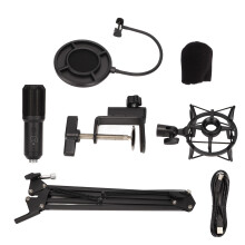 Condenser USB Microphone For Home Studio, Cardioid Pickup With Oversized Design And Aluminum Alloy Build, Stable Connection Low Noise For Voice Over A