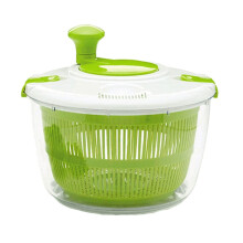 Large 5L Salad Spinner with Secure Lid Lock, Ergonomic Handle and Fast Drainage for Lettuce and Fruit