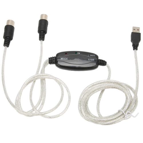 MIDI Cable Adapter Converter USB Interface For Music Studio Plug And Play Fast Connection Universal Compatibility 16 Channels LED Indicator Lights 2