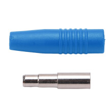 Elektrischer Test-Bananenstecker 4 mm weiblich, reines Kupfer, Nickel-Beschichtung, blaues Farbe