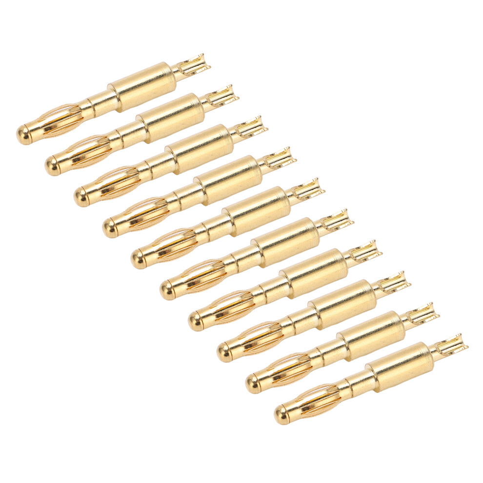 4Mm Banana Plug Gold Plated Male Connector - 10Pcs For Testing 7671376570386