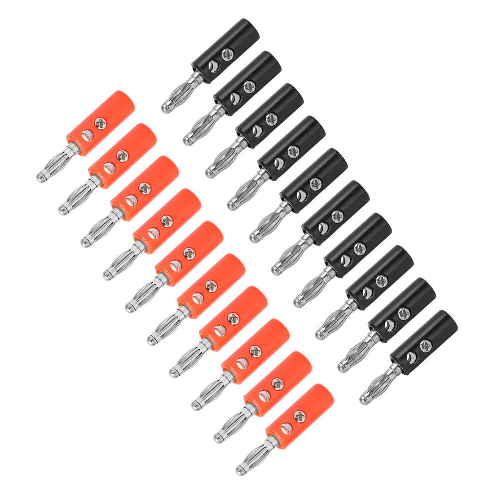 4Mm Zinc Alloy Banana Plugs Red & Black For Speaker Audio Amplifier 22.090 8071376570635