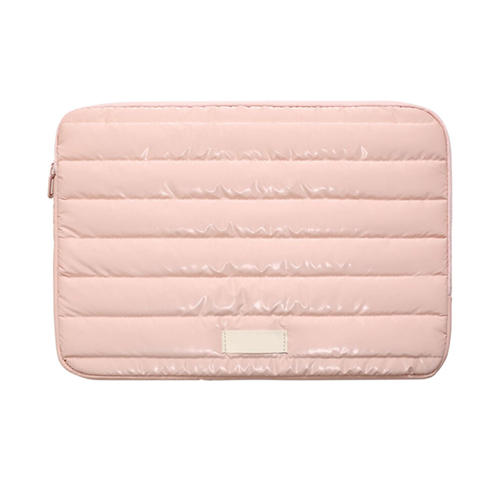Quilted Laptop Sleeve 13 14 Inch Shockproof Case For Women And Men With Soft Lining For Travel Pink 9347817680188