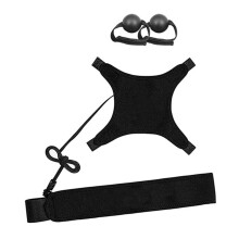 Volleyball Training Kit  Adjustable Spike Trainer, Practice Aid Improves Spiking And Ball Control, Elastic, Black