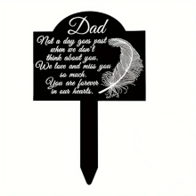 Cemetery Grave Decorations Acrylic Memorial Stakes Grave Stake Markers For Outdoor Remembrance And Sympathy Garden Plaque Waterproof Design For Dad's