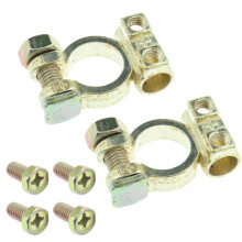 Automotive Battery Terminals, Battery Terminal Clamp Connectors for Top and Side Post, Solderless Design Brass Battery Connectors with Wing Nut for