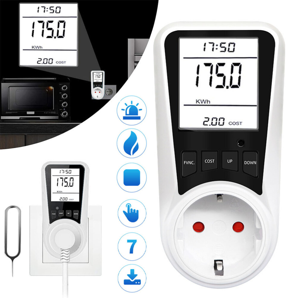 Power Supply Time Recording Monitor, Energy Saving Device With Backlight Lcd Display, Power Consumption Monitor For Real-Time Voltage Monitoring, 9173940667839