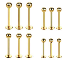 12 stuks 16G roestvrijstalen labret lip barbell tragus helix Monroe piercing stud met spike ball