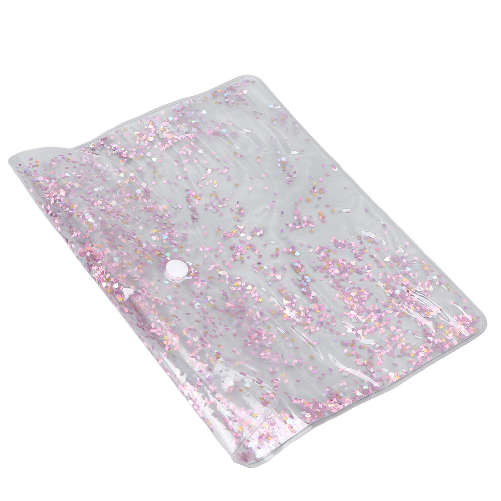 Large Pink PVC Quicksand Bling Makeup Bag 23x18cm Cosmetic Pouch