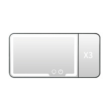LED Car Vanity Mirror with Adjustable Brightness, Rechargeable Sun Visor Makeup Mirror, Black