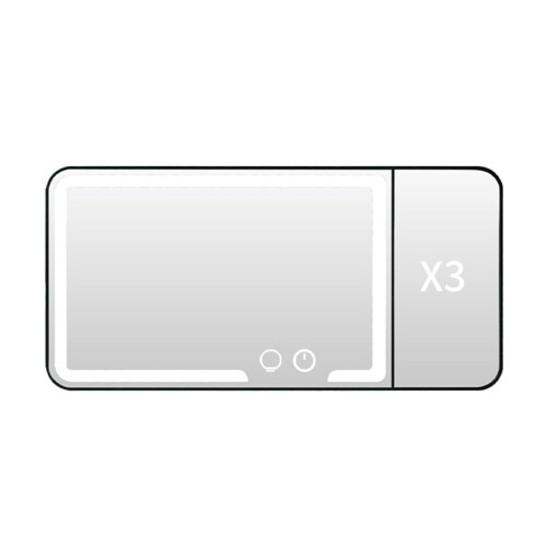LED Car Vanity Mirror with Adjustable Brightness, Rechargeable Sun Visor Makeup Mirror, Black