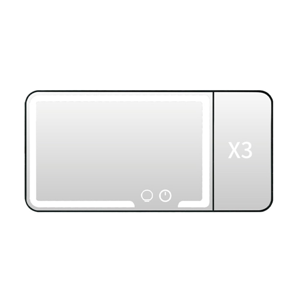 Led Car Vanity Mirror With Adjustable Brightness, Rechargeable Sun Visor Makeup Mirror, Black 9347817680720