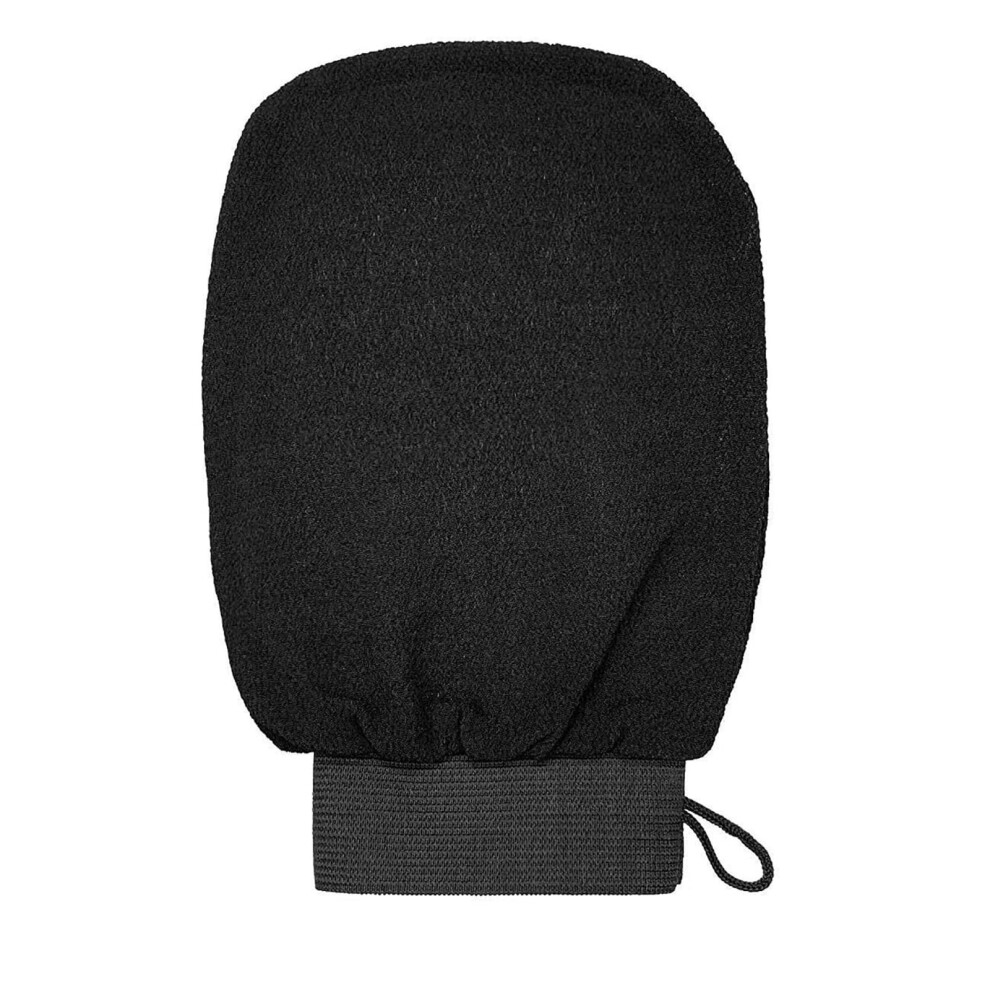 Black Exfoliating Glove For Dead Skin Removal, Ingrown Hair Treatment, Tan Removal Mitt In - Durable And Effective Scrub Tool