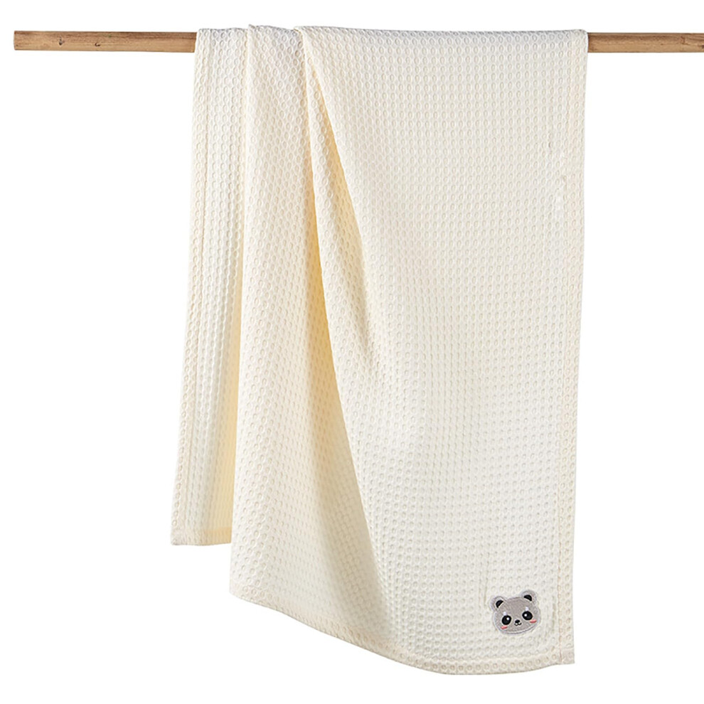 Baby Bath Towel Soft Textured Multipurpose Swaddle Blanket Wrap For Bath And Swim Light