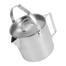 Stainless Steel Outdoor Camping Kettle Pot 1.5L Portable Boiler for Fast Boiling Tea Hiking Picnic with Hanging Hook