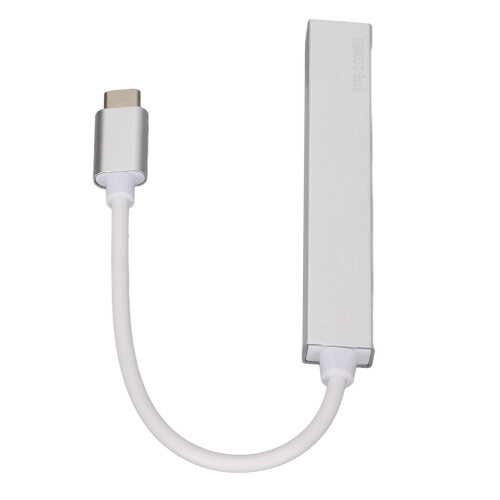 4-in-1 USB-C-Dock, Silber, 3x USB 2.0 + Kartenleser, tragbar 1