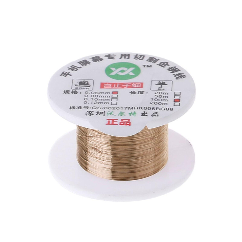Molybdenum Cutting Wire 0.05/0.06/0.08/0.1Mm, 100M, Coated, Lcd Separation, Compatible With Lcd Separator Tool Gold 9382693460233